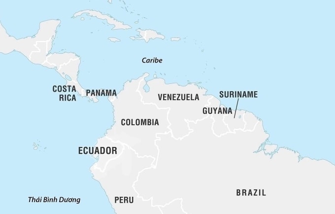 Vị trí Venezuela và các vùng biển lân cận. Đồ họa: Britannica