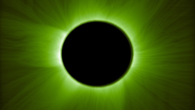 Vành nhật hoa của Mặt Trời (màu xanh) chụp hôm 23/5/2025. Ảnh: ESA