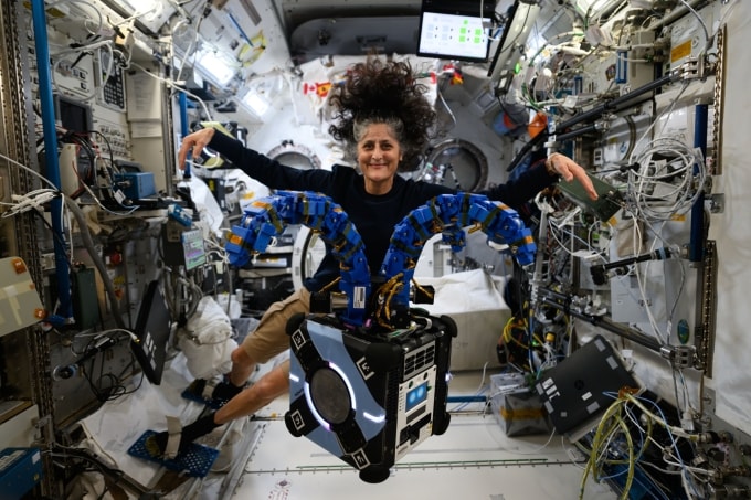 Nữ phi hành gia NASA Suni Williams trên Trạm Vũ trụ Quốc tế (ISS). Ảnh: NASA
