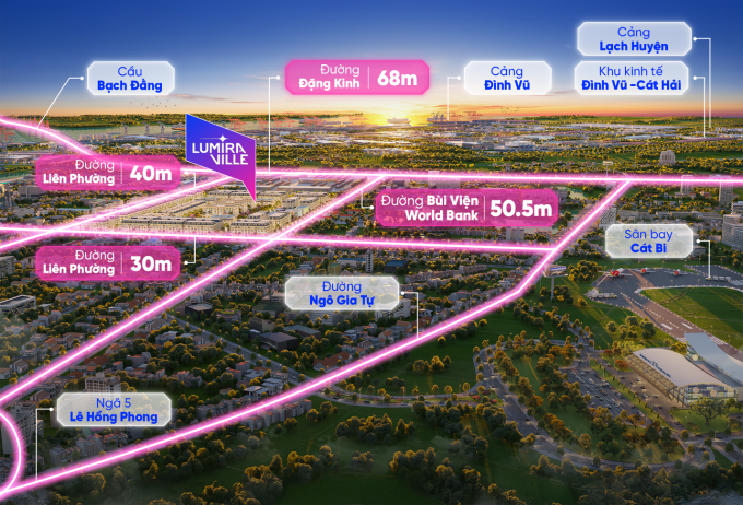 Vị trí liền cảng, kề sân bay của Lumira Ville. Ảnh: CĐT