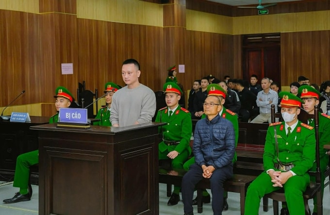 Nguyễn Văn Vy tại phiên xử sơ thẩm sáng 26/12. Ảnh: Lam Sơn