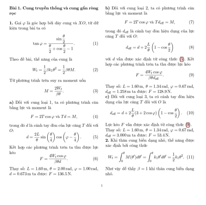 Gợi ý giải đề Vật lý thi học sinh giỏi quốc gia ngày 1