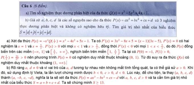 Đề và lời giải môn Toán thi học sinh giỏi quốc gia ngày 2 - 1