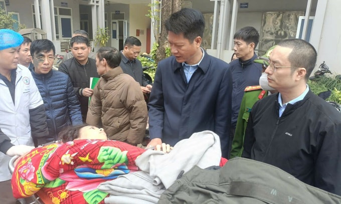 Nạn nhân bị thương trong vụ tai nạn. Ảnh: Báo Lào Cai