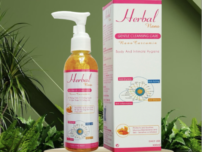sản phẩm Gel tắm & vệ sinh Herbal Nano bị thu hồi. Ảnh: Chụp màn hình