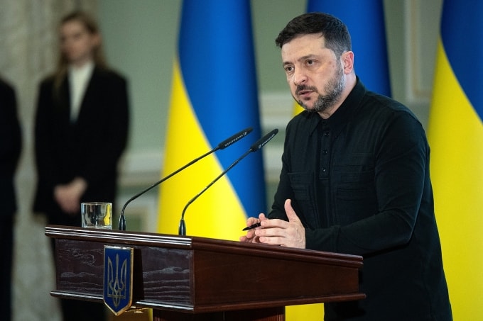 Tổng thống Ukraine Volodymyr Zelensky tại Kiev ngày 22/12. Ảnh: Reuters