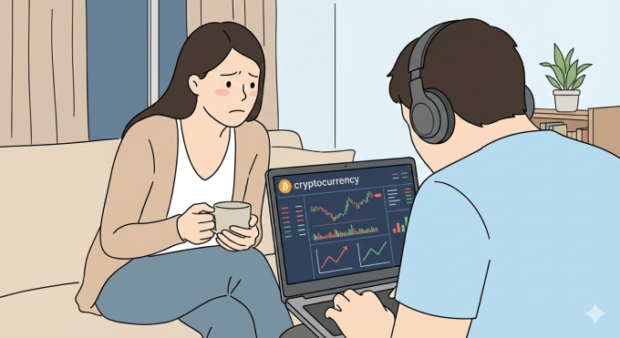 Đã lỗ 100 triệu đồng nhưng chồng vẫn quyết ôm coin chờ tăng lại