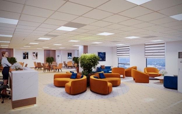 Phối cảnh một văn phòng cho thuê. Ảnh: ROX Signature