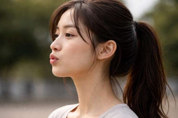 Hít thở bằng môi mím tốt cho phổi. Ảnh minh họa: AI