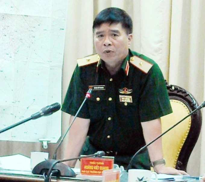Thiếu tướng Hoàng Viết Quang, cựu phó cục trưởng Cục Tác chiến trong một hội nghị năm 2017. Ảnh: VATM
