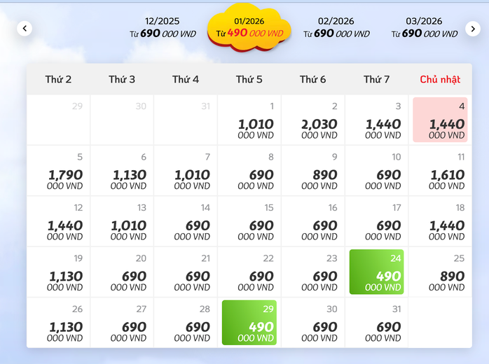 Bất ngờ với giá vé máy bay dịp Tết Dương lịch 2026 cho hành khách - Ảnh 1.