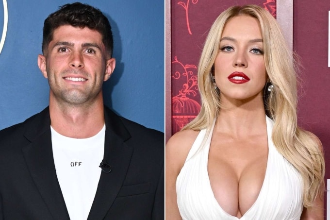 Tiền đạo Christian Pulisic và nữ diễn viên Sydney Sweeney. Ảnh: People