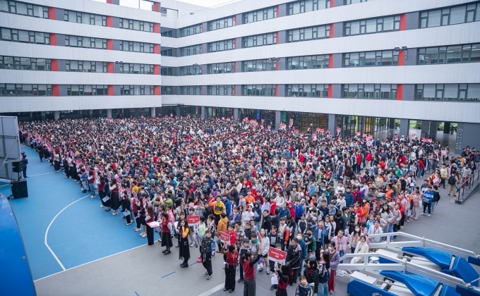 Kỳ thi đánh giá năng lực và xét tuyển học bổng năm 2025 tại trường Ngôi Sao Hoàng Mai thu hút gần 4.000 học sinh tham dự. Ảnh: Trường Ngôi Sao Hoàng Mai