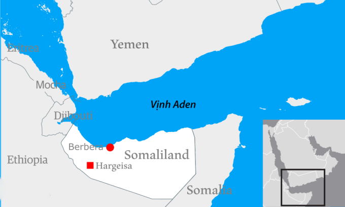 Vị trí Somaliland. Đồ họa: Wikimedia