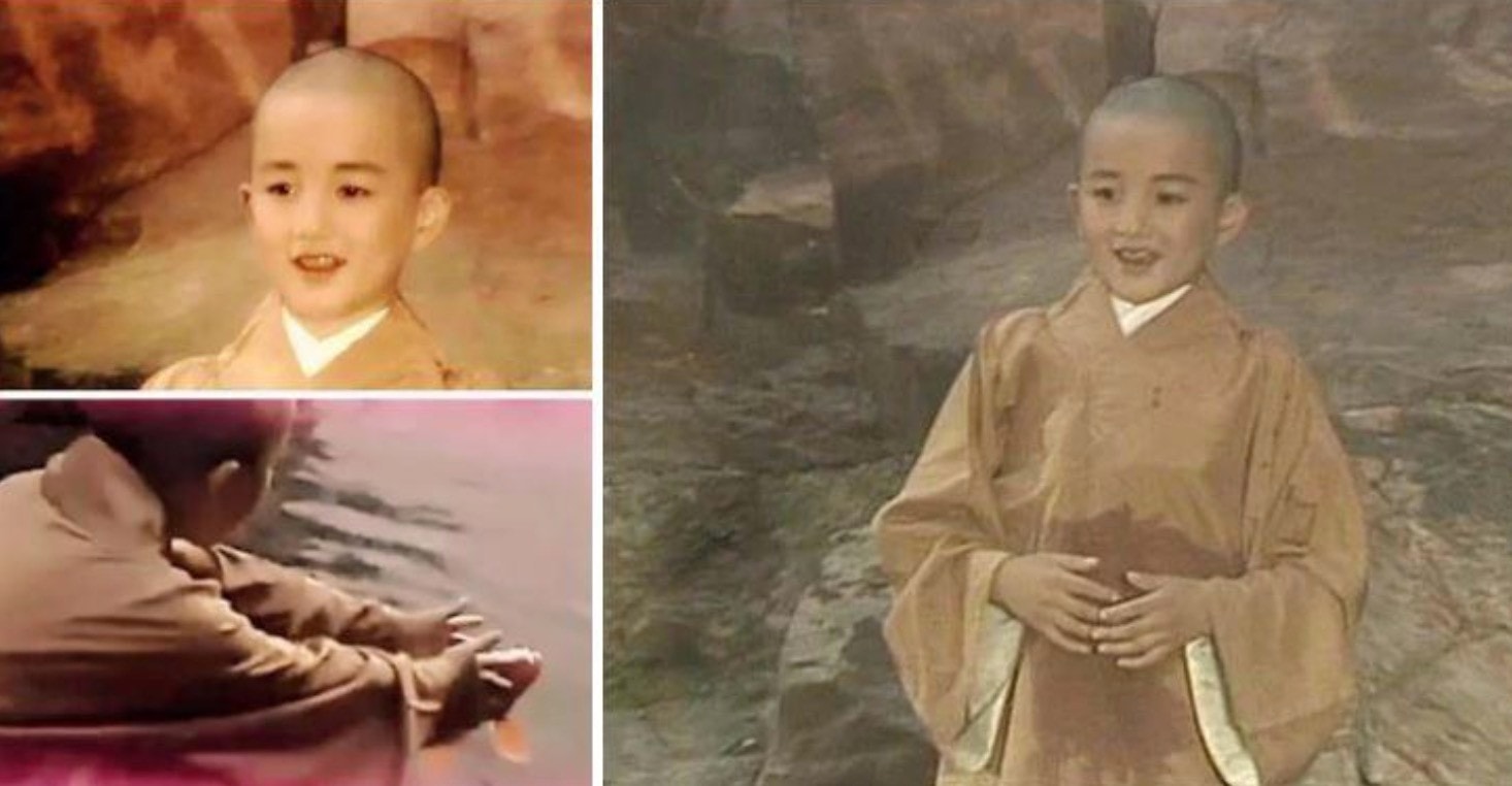 Đường Tăng nhí trong phân cảnh thả cá chép.