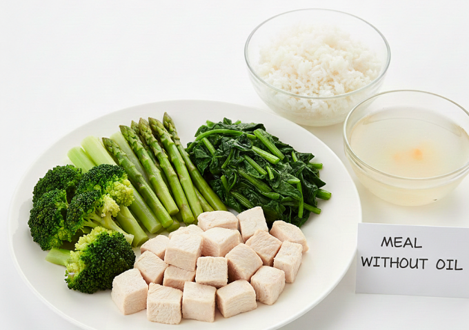 Bữa ăn loại bỏ hoàn toàn chất béo không tốt cho sức khỏe. Ảnh: AI