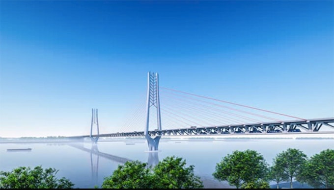 Phối cảnh cầu Cần Thơ 2. Ảnh: Ban quản lý dự án Mỹ Thuận