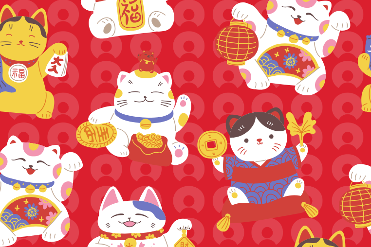 Maneki Neko là chú mèo mang lại may mắn theo văn hóa Nhật Bản.