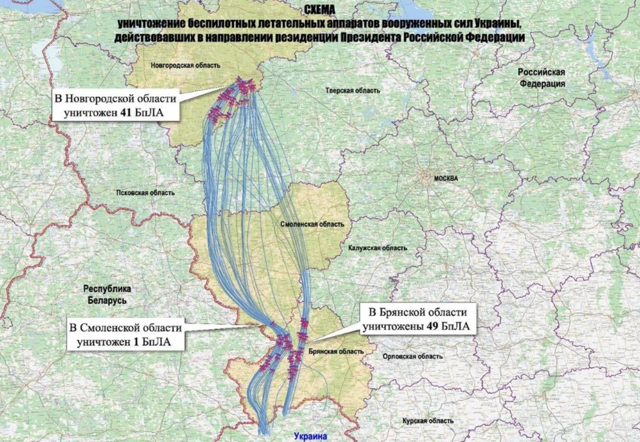 Bản đồ do Bộ Quốc phòng Nga công bố. (Ảnh: Bộ Quốc phòng Nga)