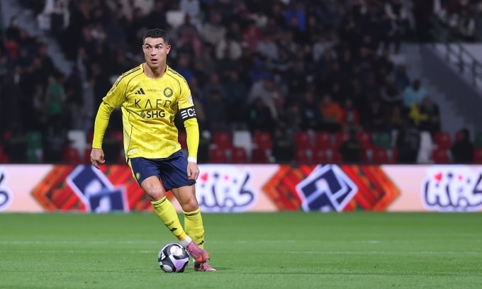 Ronaldo trong trận đấu giữa Al Nassr và Al Ettifaq trên sân EGO, thành phố Dammam, Arab Saudi tối 30/12/2025. Ảnh: Al Nassr