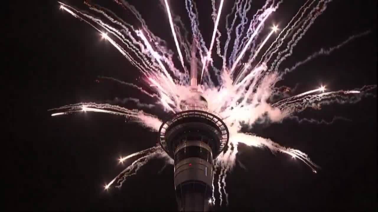 Pháo hoa đón năm mới ở New Zealand