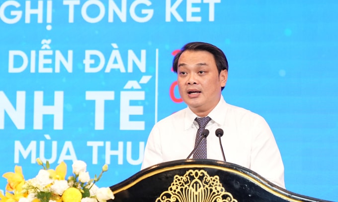 Ông Lê Trường Duy, Giám đốc HCMC C4IR phát biểu tại hội nghị chiều 31/12. Ảnh: Ban tổ chức