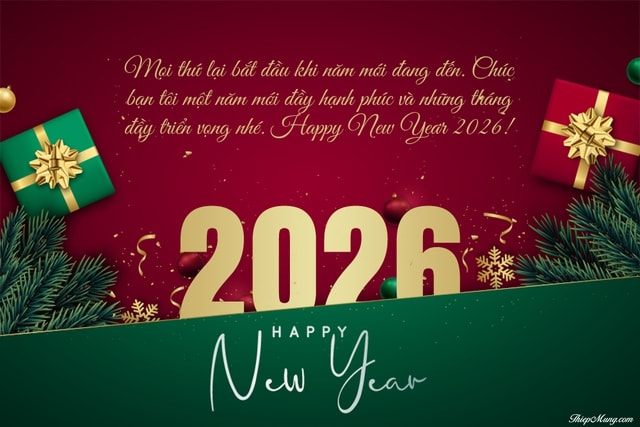 Những mẫu thiệp chúc mừng năm mới 2026 đẹp nhất- Ảnh 1.