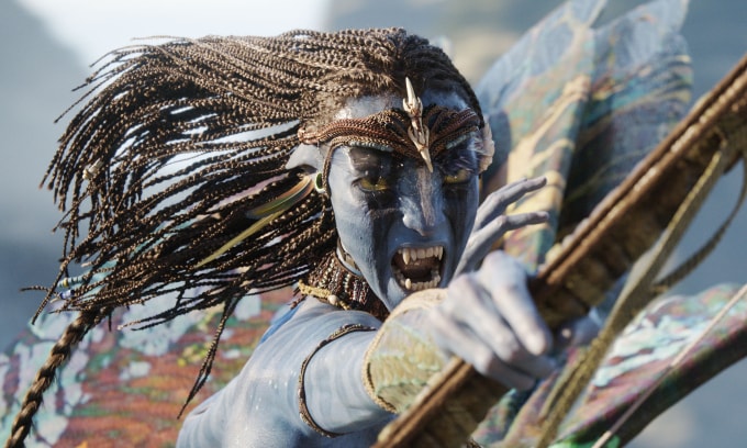 Diễn viên Zoe Saldaña trong tạo hình nhân vật Neytiri trong Avatar 3. Ảnh: 20th Century Studios