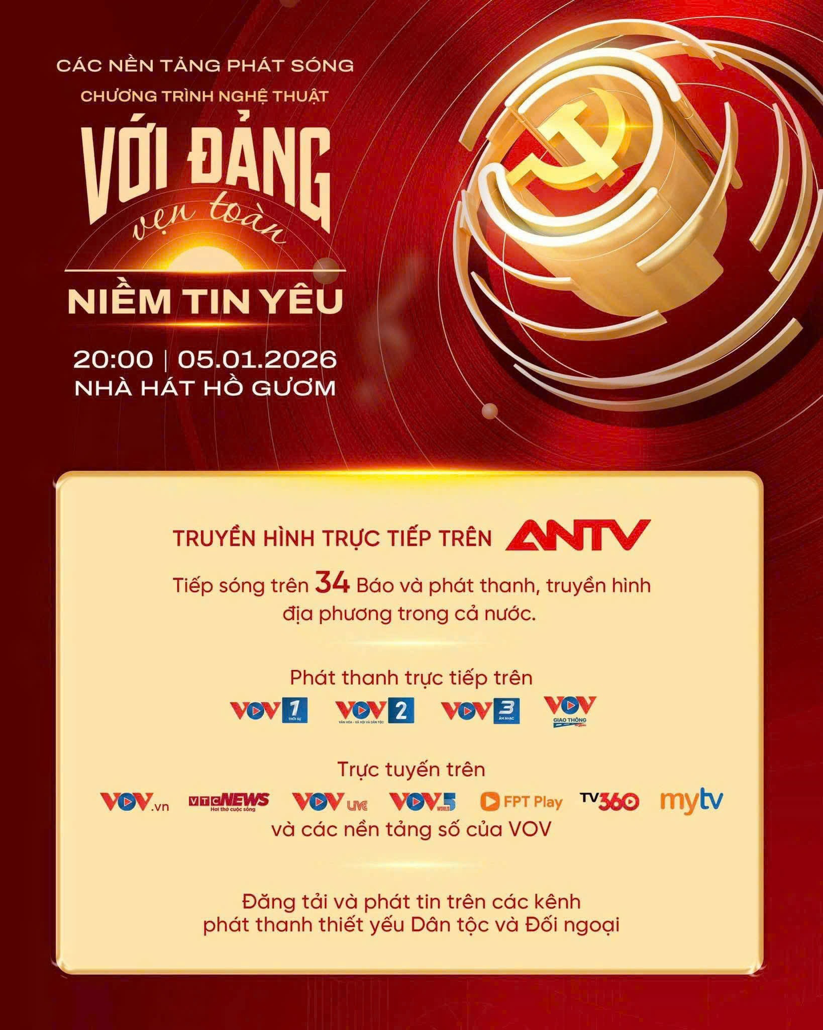Chương trình 'Với Đảng vẹn toàn niềm tin yêu' sẽ phát sóng trên kênh nào? - 1