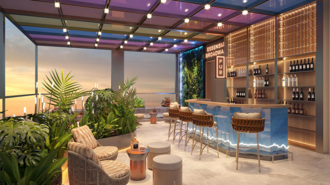 Rooftop Bar với tầm nhìn ra thành phố. Ảnh: Phú Long