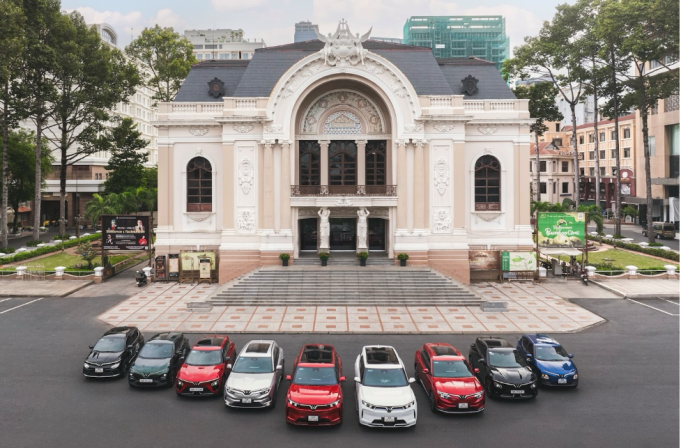 Dàn ôtô điện VinFast tại TP HCM. Ảnh: VinFast