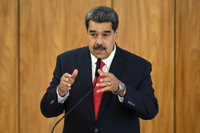 Tổng thống Venezuela Nicolas Maduro phát biểu tại Cung Planalto ở Brasilia hồi tháng 5/2023. Ảnh: AFP