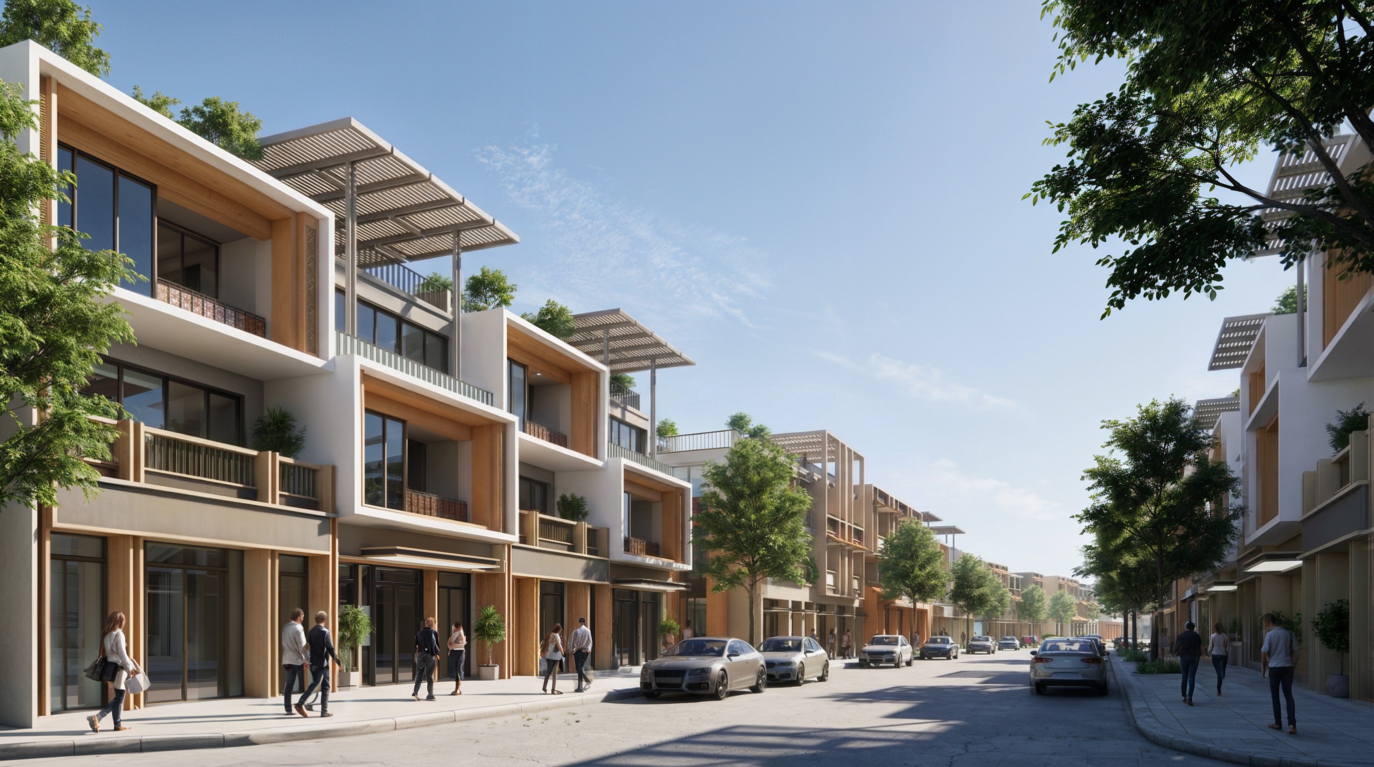 Đảo Nam là khu vực an cư – nghỉ dưỡng với các tòa tháp cao tầng, biệt thự và townhouse.