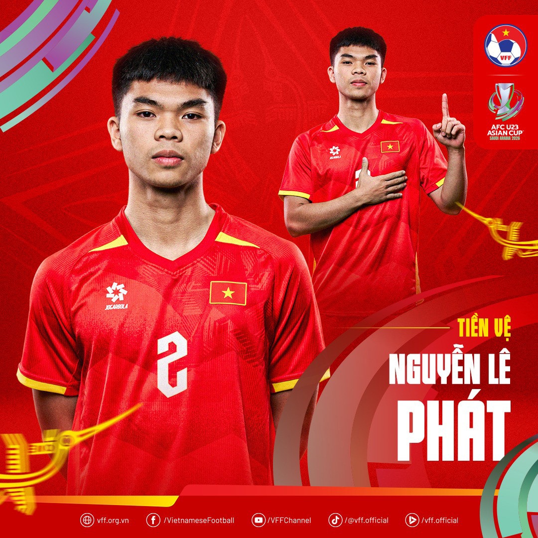 Nguyễn Lê Phát đá chính cho U23 Việt Nam.
