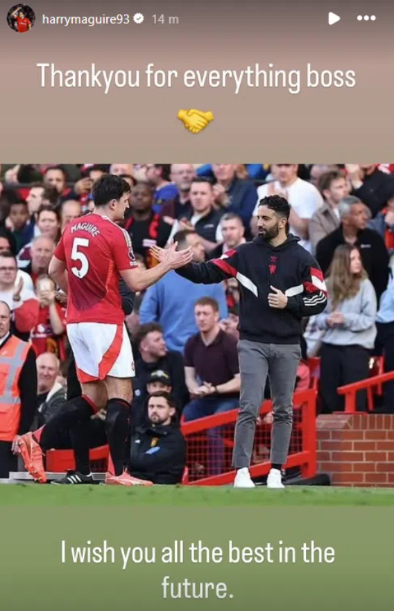 Harry Maguire gửi lời chúc tới HLV Ruben Amorim.