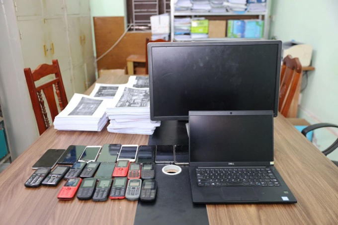 Một số tang vật cảnh sát thu giữ. Ảnh: Công an tỉnh Hưng Yên