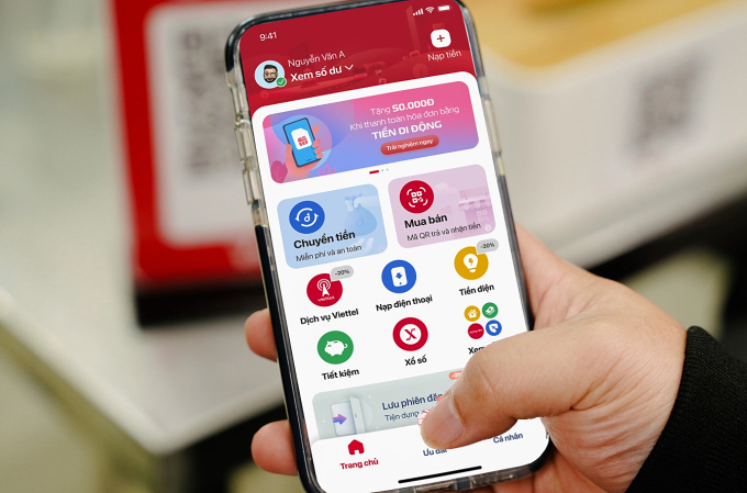 Ứng dụng Mobile Money của một đơn vị cung cấp dịch vụ. Ảnh: Viettel
