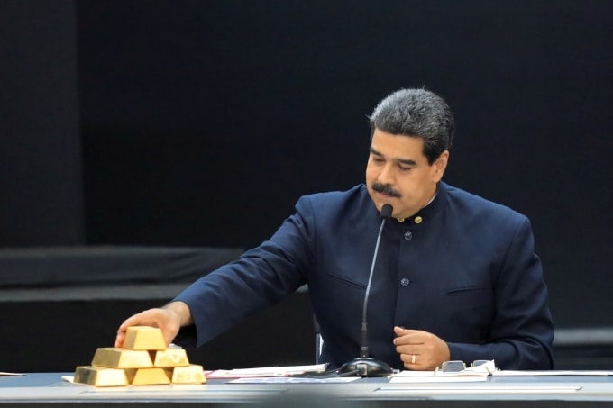 Tổng thống Venezuela Nicolas Maduro phát biểu tại một cuộc họp ở Caracas năm 2018. Ảnh: Reuters