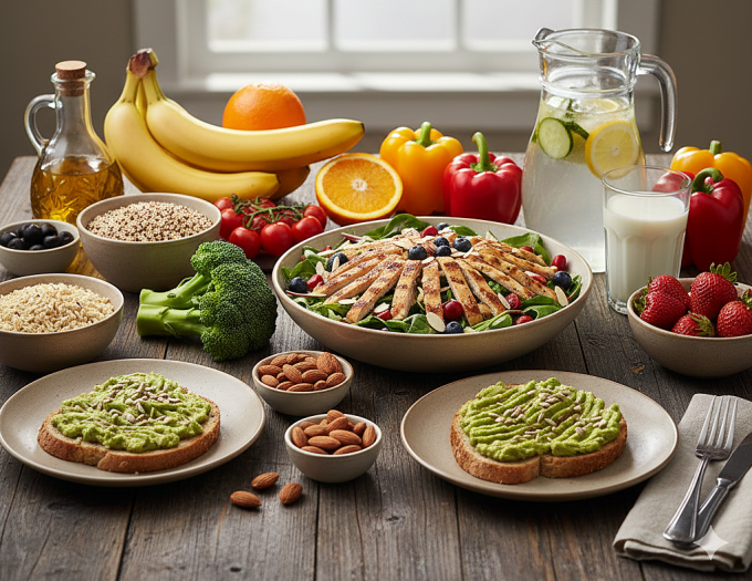 Chế độ ăn DASH hỗ trợ duy trì cân nặng tiêu chuẩn. Ảnh được tạo bởi AI