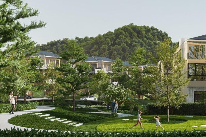 Các biệt thự được bao phủ bởi cây xanh. Ảnh: CĐT