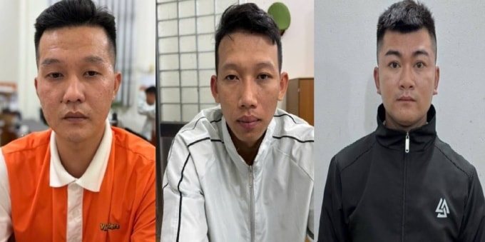 Các bị can Dương Chí Công, Trần Thanh Nghĩa, Vũ Văn Đức (từ trái qua). Ảnh: Công an cung cấp