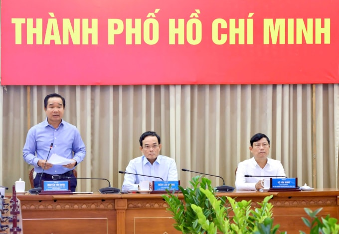 Chủ tịch UBND TP HCM Nguyễn Văn Được phát biểu tại Hội nghị trực tuyến Chính phủ với địa phương, ngày 8/1. Ảnh: Cổng thông tin UBND TP HCM