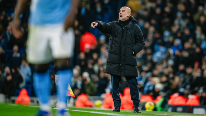HLV Pep Guardiola chỉ đạo trong trận Man City hòa Brighton 1-1 ở vòng 21 Ngoại hạng Anh trên sân Etihad, Manchester, Anh ngày 7/1/2026. Ảnh: Man City