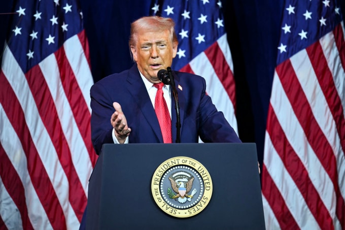 Tổng thống Mỹ Donald Trump phát biểu tại Washington ngày 6/1. Ảnh: AFP