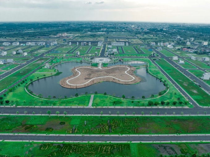 Khu lõi hồ công viên trung tâm 12,5 ha tại khu đô thị Happy Home Cà Mau. Ảnh: CĐT