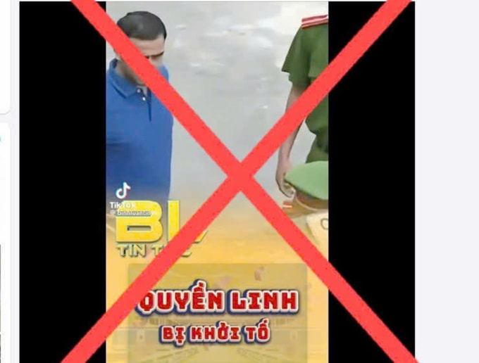 Video lan truyền liên quan đến nghệ sĩ Quyền Linh được xác định là giả. Ảnh: Công an TP HCM