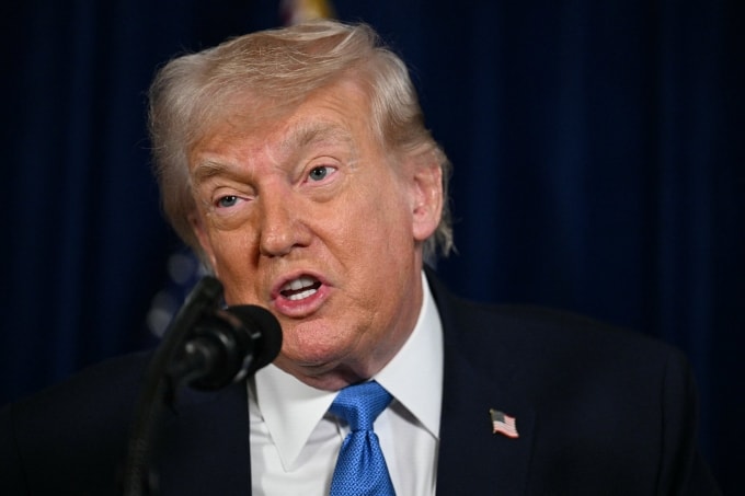 Tổng thống Mỹ Donald Trump tại cuộc họp báo ở Mar-a-Lago, bang Florida ngày 3/1. Ảnh: AFP