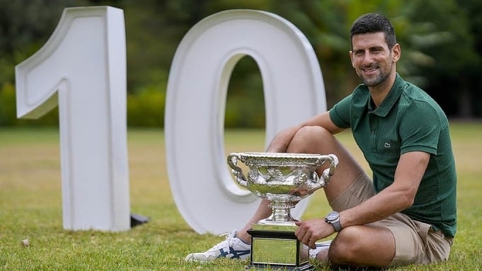 Djokovic từng 10 lần vô địch Australia Mở rộng, lần gần nhất là vào năm 2022. Ảnh: Reuters