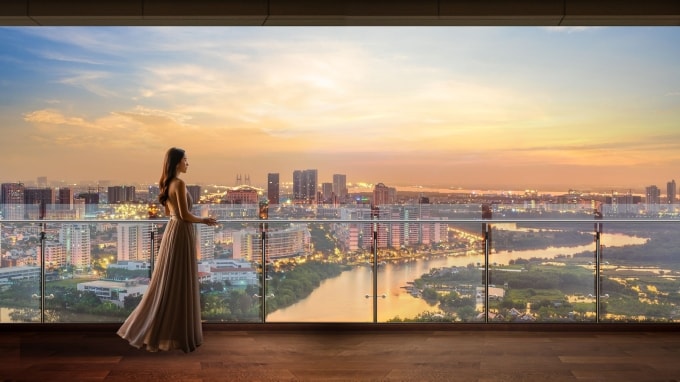 Chủ đầu tư cho biết, 90% căn hộ sở hữu tầm nhìn hướng sông. Ảnh: