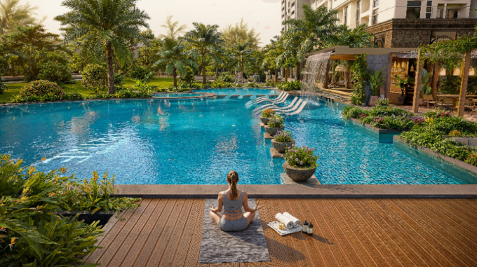 Tiện ích hồ bơi theo phong cách resort tại dự án. Ảnh: